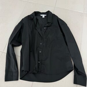 Black Long-Sleeve Button-Down Shirt